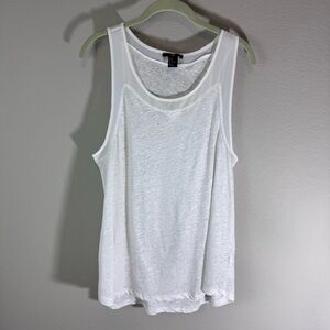 H&M Classic White linen Tank Top